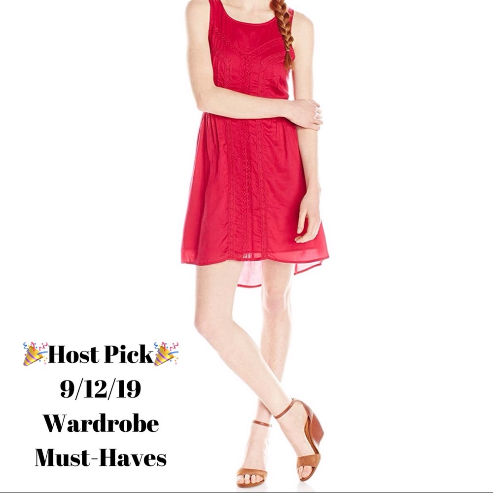 Volcom ‘Black Sand’ Lace Inset Lined Dress || Sz L